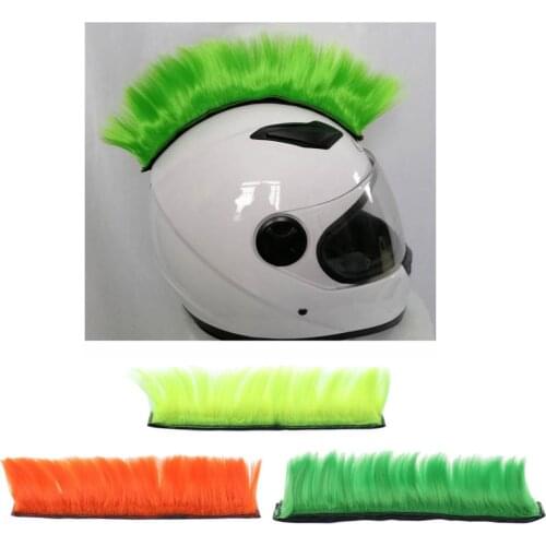 Helmet Mohawk Accessory Costumes Hairpiece for Motorcycle Biking, Cycling, Skating, Snowboarding, Skiing - Yellow/Green/Orange