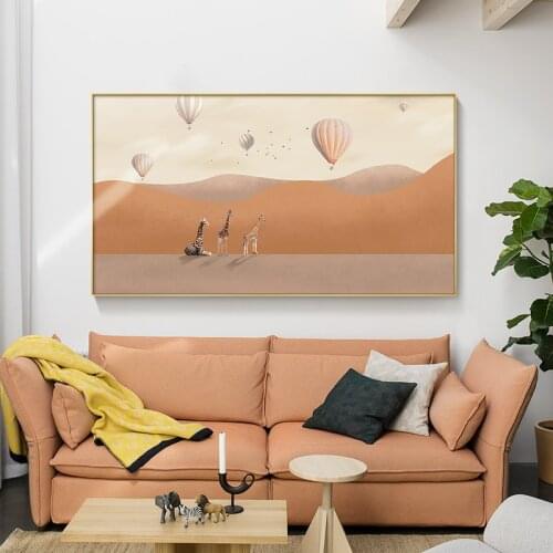 Modern Landscape hot air balloon Canvas Painting posters and print Art Wall Mountains Pictures for Living Room Bedroom Home Deco