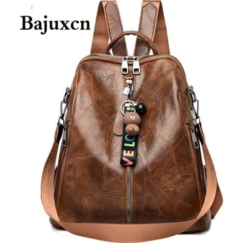 Bags for Women 2020 High Quality PU Leather Women Bag Retro Female Bag Multifunction Ladies Bags Bolsa Feminina Mochila Mujer