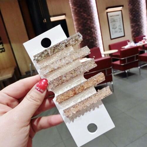 Super Flash Crystal Shining Duckbill Clip Korean Popular Ins Headdress Hairpin Female Word Bangs Clip Diamond Crystal Hair Clip