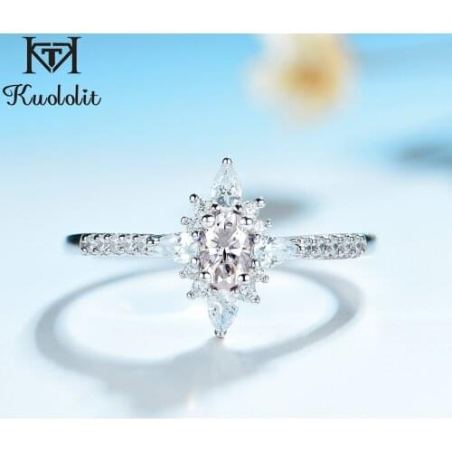 Kuololit 5A Zircon Gemstone Rings for Women 925 Sterling Silver Oval Cut Stone Ring Wedding Engagement bride Gifts Fine Jewelry
