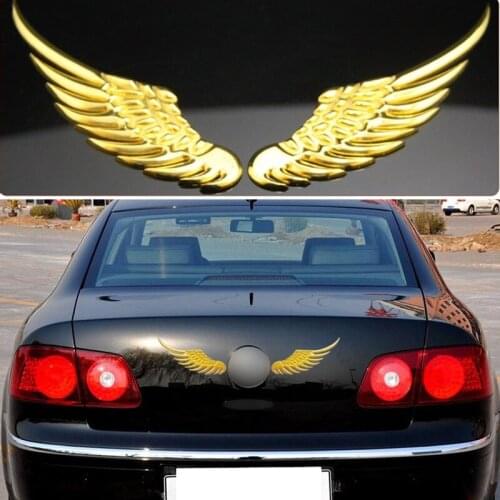 1 Pair 3D Angel Wings Car Stickers Fashion Metal Car Styling Car Auto Sticker Motorcycle Accessories Decoration Badge Emblem