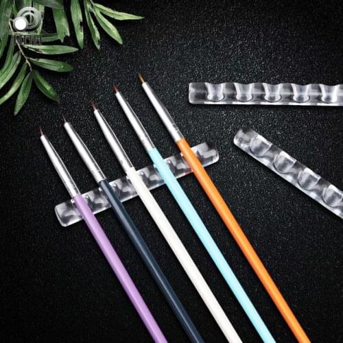 1 Pc 5 Grid Pen Display Rack Nail Art Salon Brush Stand Holder UV Gel Crystal Pen Carving Carrier Storage For Manicure Tools