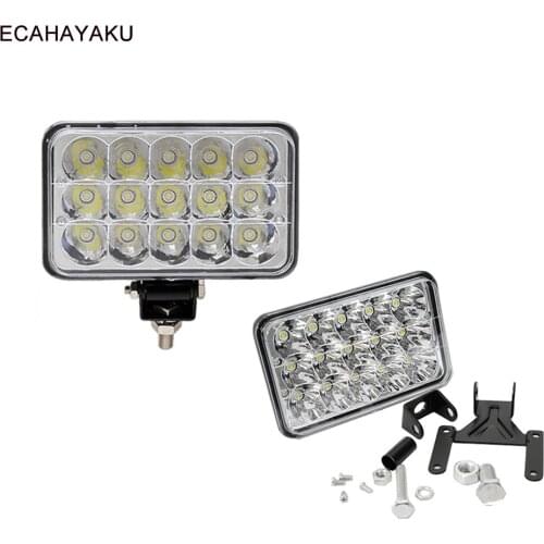 ECAHAYAKU 5 inch Square Car Led Head Light H4 Plug Hi/lo Beam Seal Beam 45W 6000K For Pickup Trucks Offroad Jeep Hummer Boat SUV