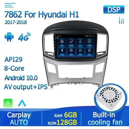 4G LTE IPS DSP Car Multimedia GPS Radio Player For Hyundai H1 2017 2018 Built-in Cooling Fan Android 10 Built-in Carplay