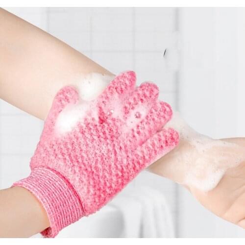 5 Pcs Exfoliating Bath Scrub Gloves Shower Body Resistance Massage Mitt Sponge Wash Skin Foam Moisturizing Nylon Peeling Gloves