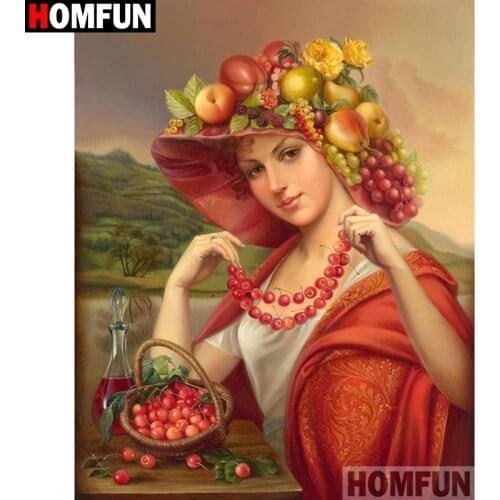 HOMFUN Full Square/Round Drill 5D DIY Diamond Painting "Beauty fruit" Embroidery Cross Stitch 5D Home Decor Gift A17890