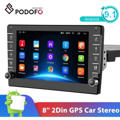 AMPrime Android 8'' 2Din GPS Car Stereo 2.5D Tempered Glass Mirror Car MP5 Player Bluetooth WIFI GPS FM Radio Receiver Autoradio