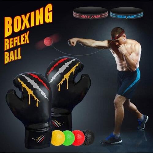 Boxing Reflex Speed Punch Ball Gym Boxing Training Set With Headbands Boxing Gloves For Fitness Muay Boxing Accessories