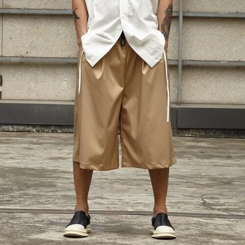 2021 New Men Streetwear Fashion Casual Wide Leg Pant Japan Style Summer Kimono Pant Male Hip Hop Skirt Trousers