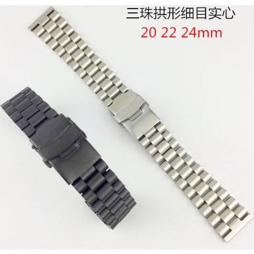 Spot Sanniu Sanzhu Stainless Steel Watch with Double Insurance Folding Buckle Lassa Black 18 20 22 24 26mm