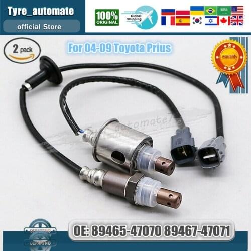 2Pieces Sensors 89467-47071 & 89465-47070 Front & Rear Oxygen O2 Sensor For 2004-2009 Toyota Prius