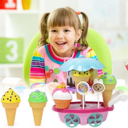 14pcs Children Pretend Play Toys Simulation Ice Cream Lifelike Shape Environmentally Friendly Materials for Kids Girl Gifts