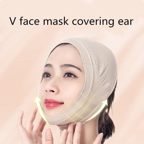 Efficient Face-lift Double Chin Thin Firming Covering Ear Design Bandage Mask For Women