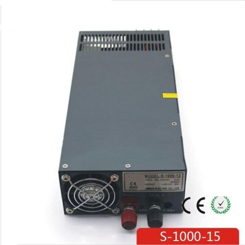 CE Soro 220V INPUT 1000W 15V 66A power supply Single Output Switching power supply for LED Strip light AC to DC UPS ac-dc