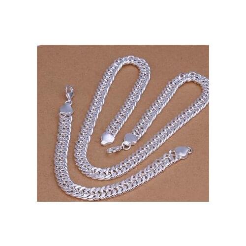 M925Wholesale fashion jewelry Set, M925 Silver color Necklace and Bracelet . Nice Jewelry. Good Quality S145