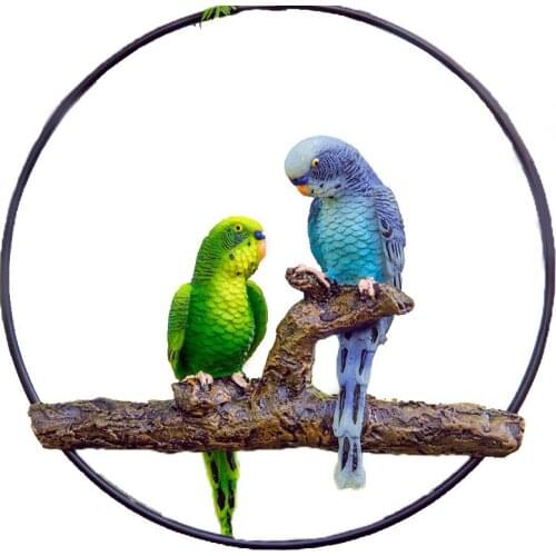 GARDEN SIMULATION PARROT STATUE RESIN CRAFTS ANIMAL BIRD ARTS SCULPTURE OUTDOOR GARDEN COURTYARD TREE PENDANT DECORATION R2979