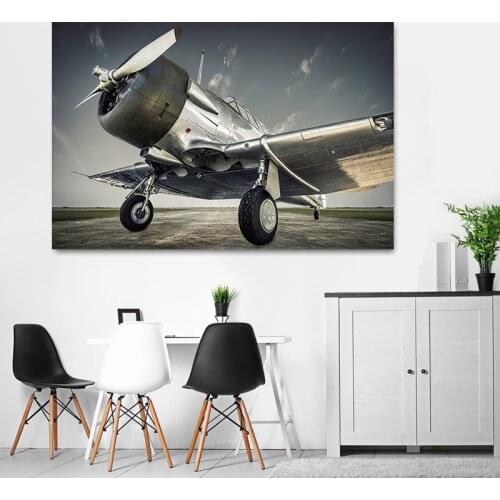 Living Room Wall Artist Home Decor Nordic Civilian Military Aircraft Take Off and Crash Destroyed Black and White Retro Poster