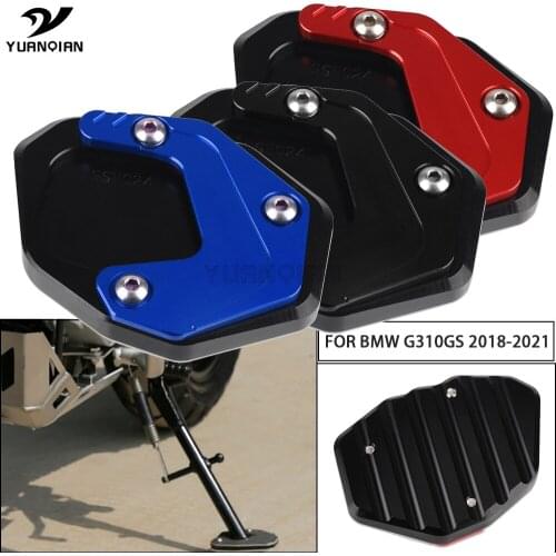 New Aluminum Motorcycle Accessories CNC Foot Side Stand Pad Plate Kickstand Enlarger FOR BMW G310GS G310 G 310 GS 2018-2021 2019