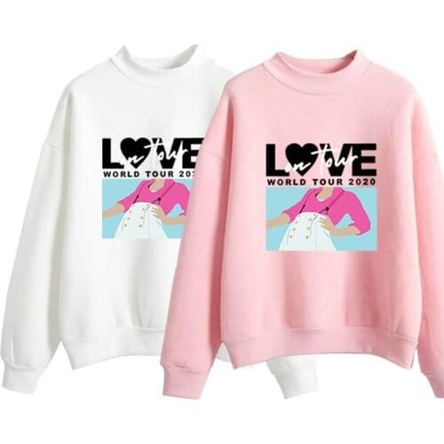 New Style for Autumn and Winter Candy-Colored White on for Black Love Girls Printed Figure All-match Cool Mid-Collar