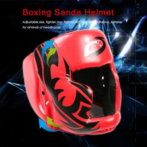 New Free Size Muay Thai Boxing Taekwondo MMA Helmet Head Protector Karate Sparring Kickboxing Protective Headgear