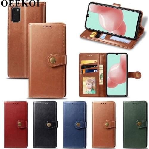 OEEKOI Pure Color PU Leather Wallet Flip Cover Case for Samsung Galaxy A41