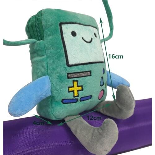 Adventure Time Plush Toys shoulder Cartoon bag Jake Finn bemore Soft Stuffed Animal Two Zipper pocket Value toy BMO the Robot