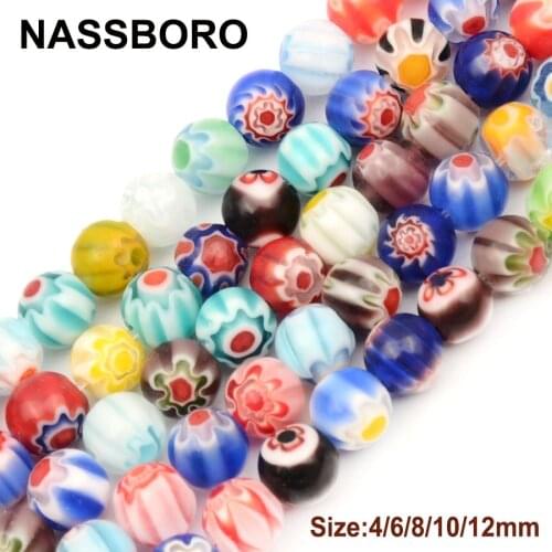 Mixed Round Shape Flower Lampwork Glazed Glass Beads DIY Jewelry Making Bracelet Necklace Strand Diy Crafts