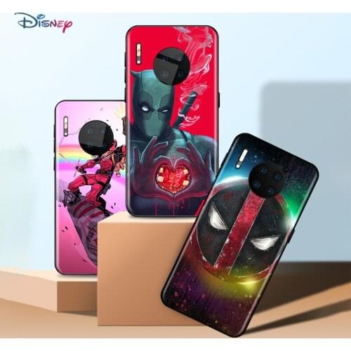 Marvel Deadpool Avengers Super Hero For Huawei Mate 40 RS Porsche Design 30 20 X 10 Lite Pro Plus TPU Silicone Black Phone Case