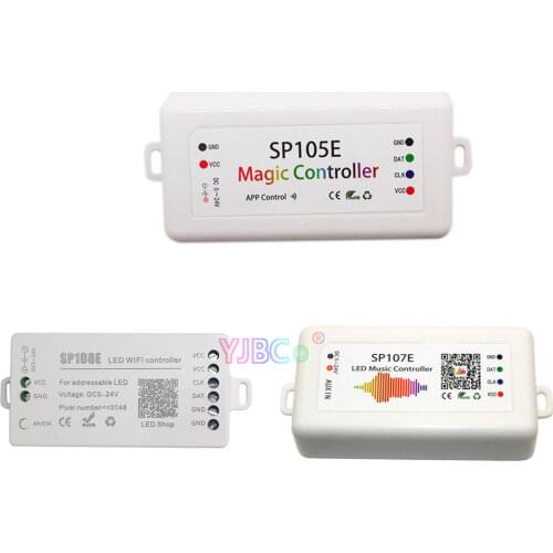 DC5~24V SP107E SK6812 SP105E Bluetooth APA102 SP110E WS2801 Pixels Led Strip SP108E wifi WS2811 WS2812B Led Music Controller