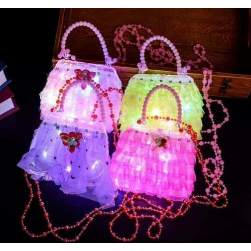 Girls' luminous bags childrens luminous toys gifts wholesale girls' creative flash handbags birthday gifts