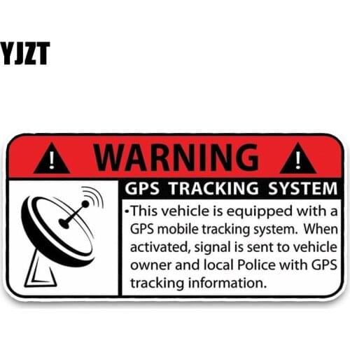 YJZT 12.6*6.3CM GPS Tracking System Warning Fashion Sticker PVC Bold Decals C1-3032