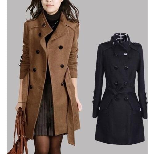 Women New Fashion Spring Winter Autumn Loose Long Sleeve Jacket Coat Outerwear Windbreaker Cardigan Motorcycle Coat Woolen cloth