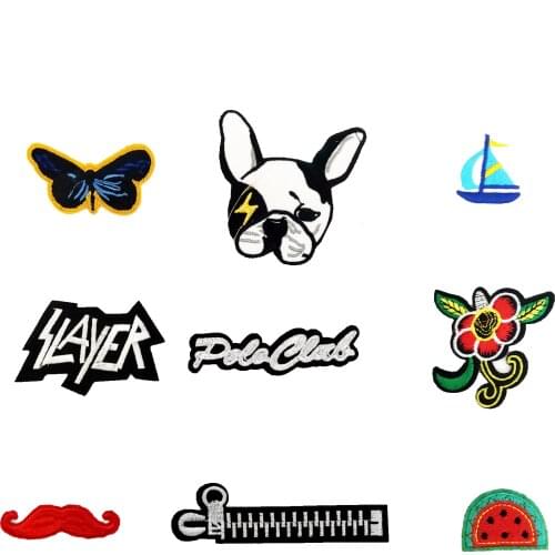 2016 year cartoon patter fashion hot melt adhesive applique embroidery patch DIY clothing accessory patches stripes C5360-C5381