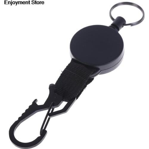 1pc Camping Telescopic Burglar Chain Key Holder Tactical Keychain Key Ring Return Retractable Outdoor Tools