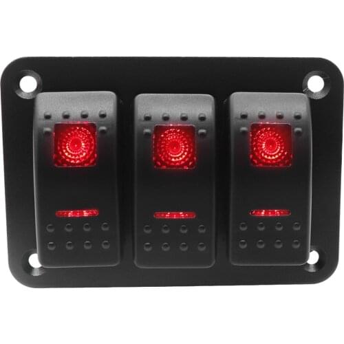 12-24V Car Marine Boat Dual LED Switch Panel Waterproof Rocker Switch Panel