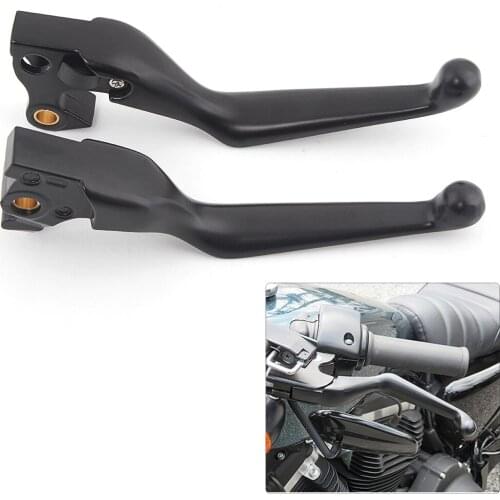 2 Pcs Black Aluminum Motorcycle Brake Handle Modification Clutch Drum Brake Lever Handle For Harley Davidson'14-later XL models
