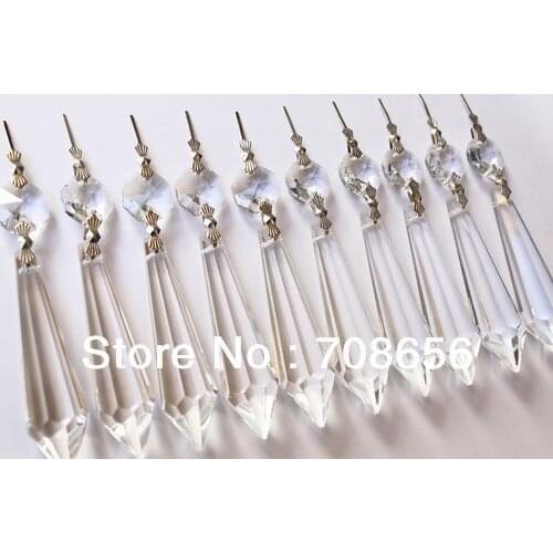 20pcs LARGE CLEAR CHANDELIER GLASS CRYSTALS LAMP PRISMS PARTS HANGING DROPS