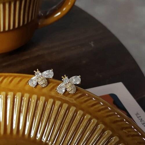 2021 New Shining Bumblebee Earrings Cute Animal Earrings Personality Female Fashion Earrings Jewelry
