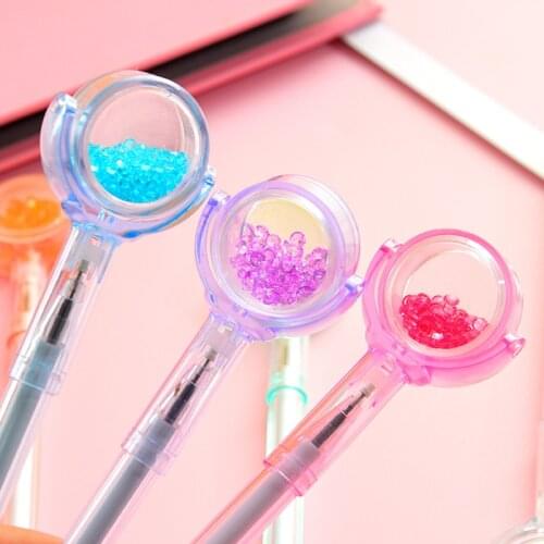 24pcs Creative Decompression Pen Shake Diamond Neutral Pen Fun Candy Color Signature Pen Student Black Pen