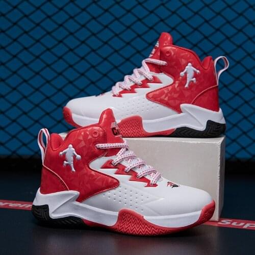 Boys Basketball Shoes Brand Non-slip Rubber Kids Sneakers Outdoor Children Sport Shoes Students Basket Trainers Shoes Red New