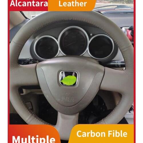 Steering wheel cover For Honda S1 City first-generation Fit hand-sewn grip cover 2003 2004 2005 2006 2007 2008 Car Accessories