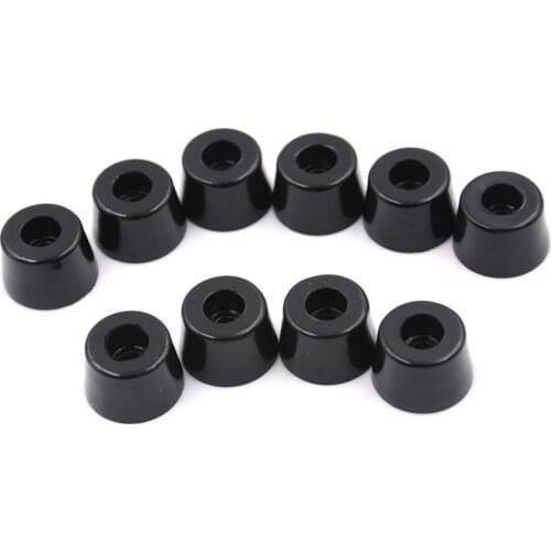 Black 10x Duable Soft Rubber Furniture Chair Table Feet Leg Bottom Anti-skid glides shock Floor Protector Screw on Pad