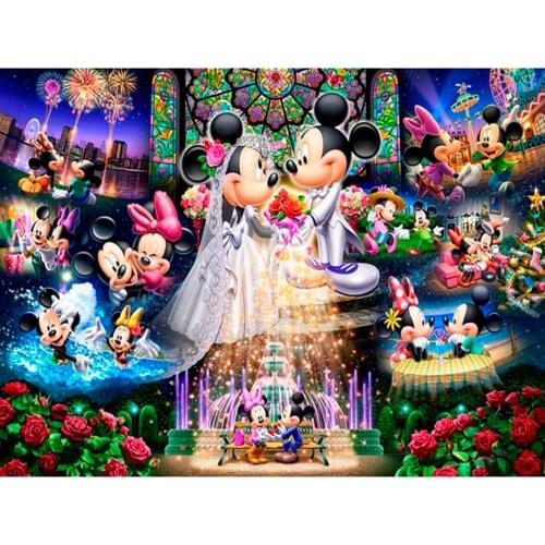 Disney Full Diamond Paintings Cartoon Minnie and Mickey Mouse DIY Diamond Embroidery Painting Decoration Gift