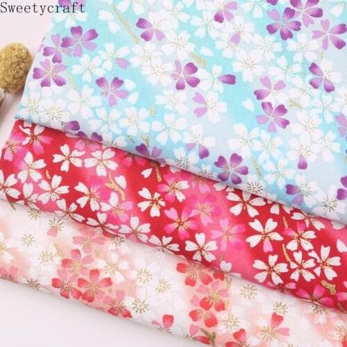 150x100cm Flower Prints bronzing Cotton Fabric By Yard Cloth Sewing Quilting Fabric for Patchwork Needlework Handmade Material