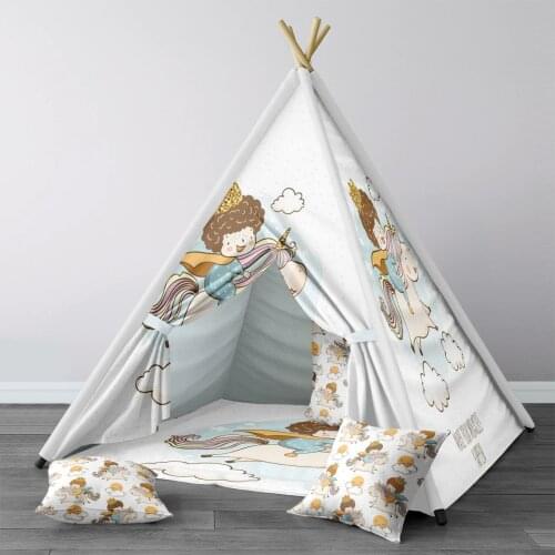 Play Tent for Kids Wigwam Portable Indoor Playground Tents Children Bedrooms White Princess Unicorn Model 1380