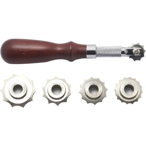DIY Leather Craft Tools 3/4/5/6mm Over Stitch Line Marking Wheel Gear Roulette Spacing Tool Leathercraft Spacing Sewing Tools