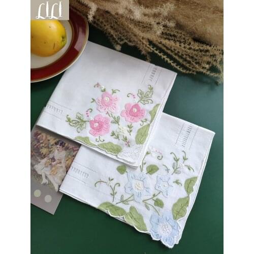 Exquisite Handmade Embroidery Handkerchief Pure Cotton Festival gift