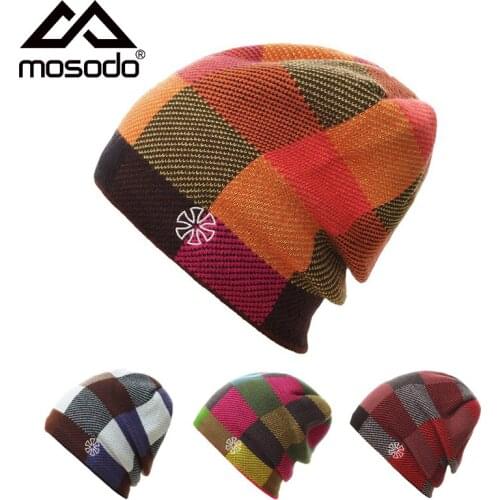 Mosodo Winter gorros Knitted Hats Skullies and Beanies Double-layer Woolen Warm Caps Unisex Outdoor Ski Skate Snowboard Caps
