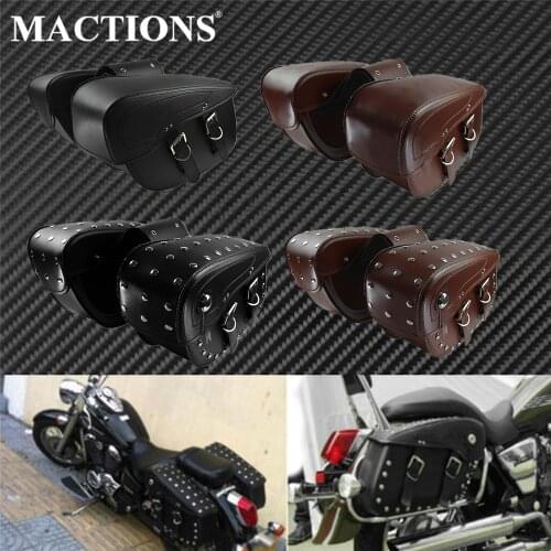 Motorcycle Saddlebag Waterproof Leather Side Tool Luggage Bags Saddle Bag Pouch Black/Brown For Honda For Harley XL For Kawasaki